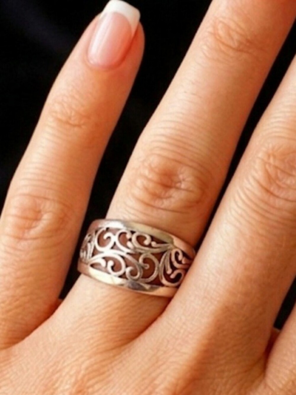 925 Sterling Silver Premier Designs Openwork Domed Ring 925 Size 7